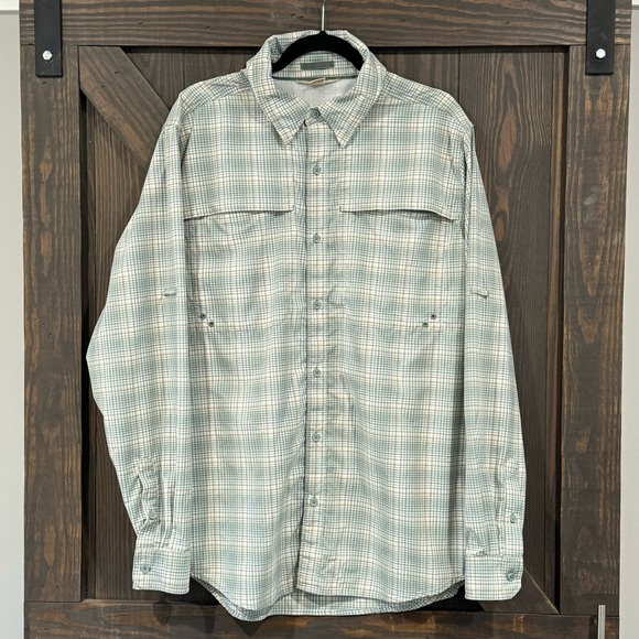 ExOfficio Men’s Long Sleeve Plaid Button Down Vented Sleeves Outdoor Shirt Sz XL - Picture 1 of 7
